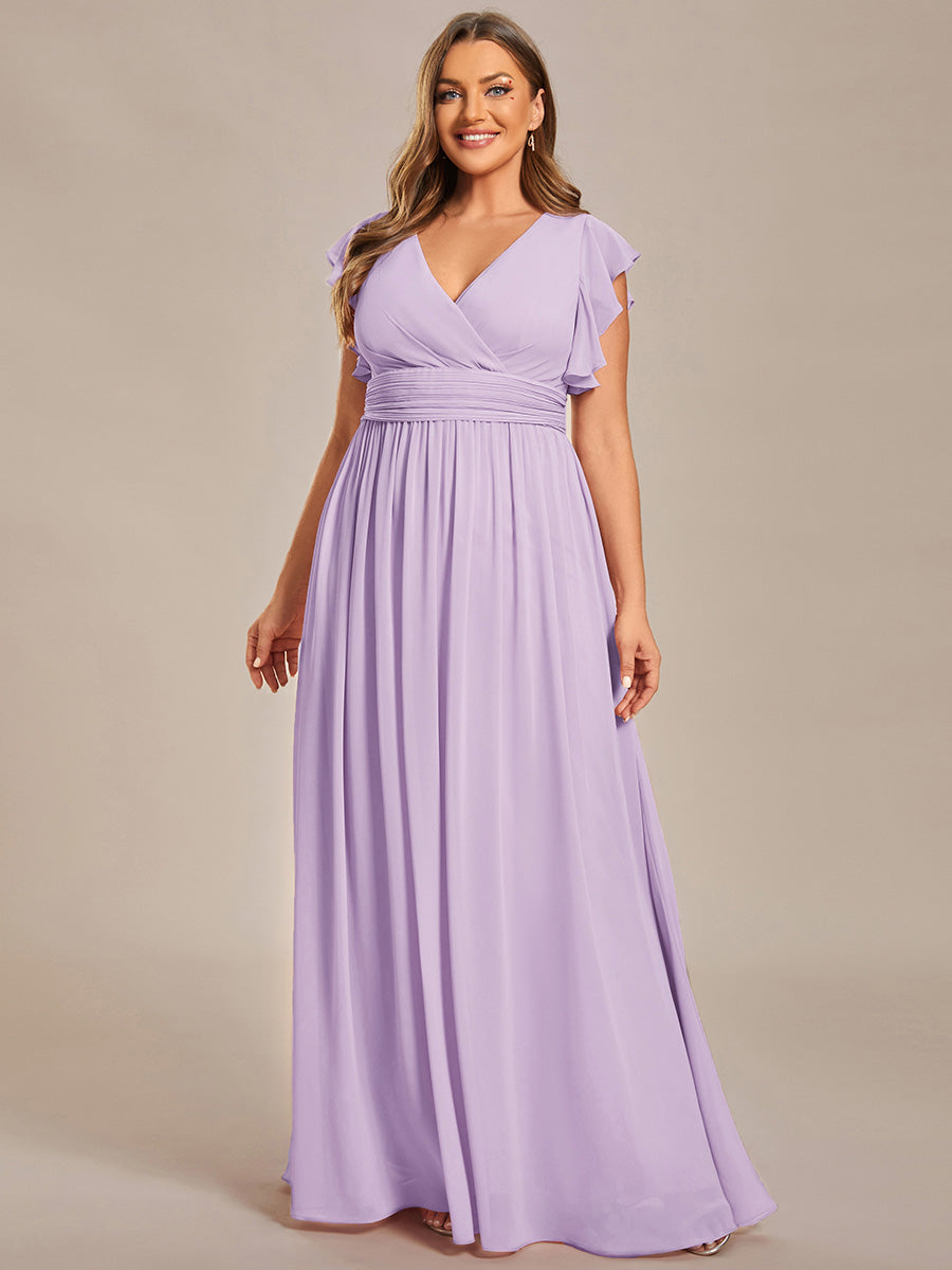 Robe Demoiselle d’Honneur Longue en Mousseline Dos Ouvert Élégant