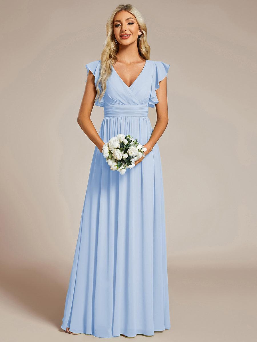 Robe Demoiselle d’Honneur Longue en Mousseline Dos Ouvert Élégant