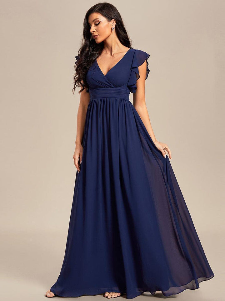 Robe Demoiselle d’Honneur Longue en Mousseline Dos Ouvert Élégant