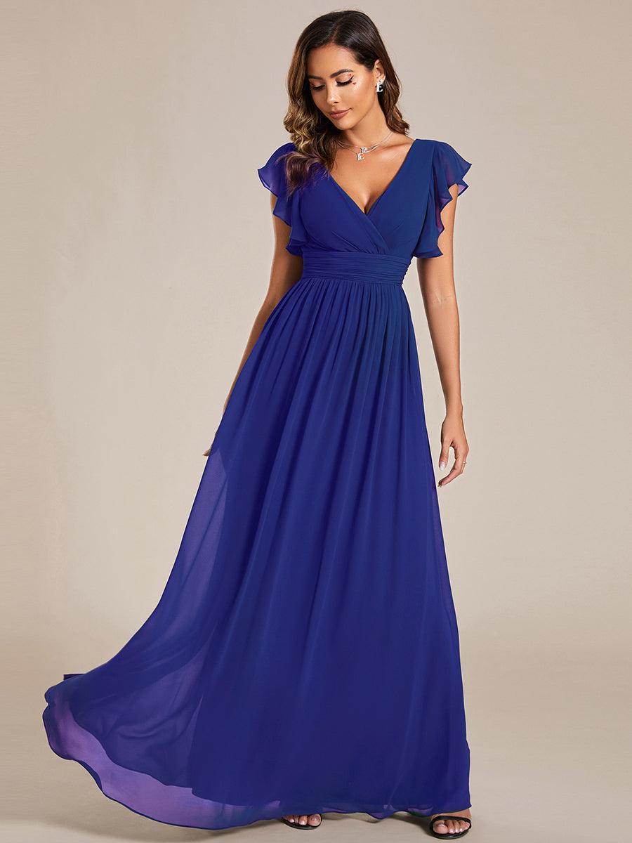 Robe Demoiselle d’Honneur Longue en Mousseline Dos Ouvert Élégant