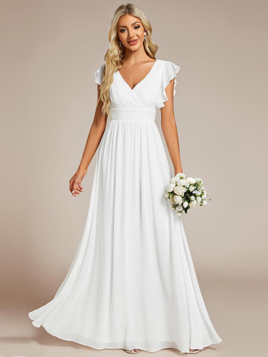 Robe Demoiselle d’Honneur Longue en Mousseline Dos Ouvert Élégant