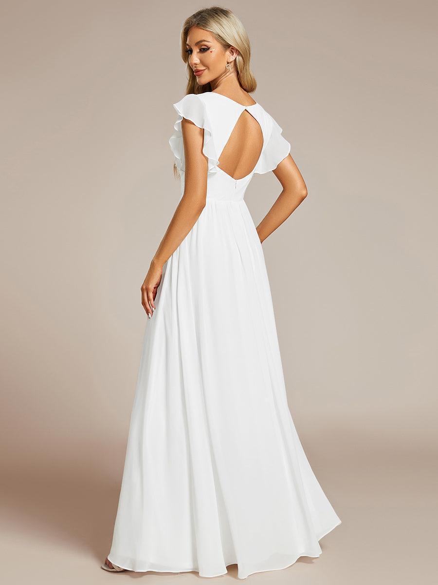 Robe Demoiselle d’Honneur Longue en Mousseline Dos Ouvert Élégant