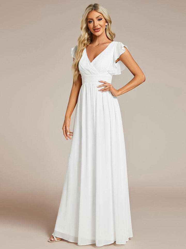 Robe Demoiselle d’Honneur Longue en Mousseline Dos Ouvert Élégant