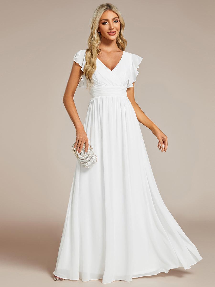 Robe Demoiselle d’Honneur Longue en Mousseline Dos Ouvert Élégant
