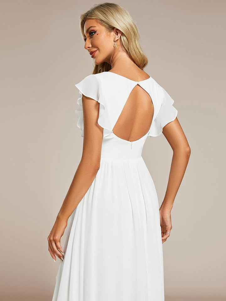 Robe Demoiselle d’Honneur Longue en Mousseline Dos Ouvert Élégant