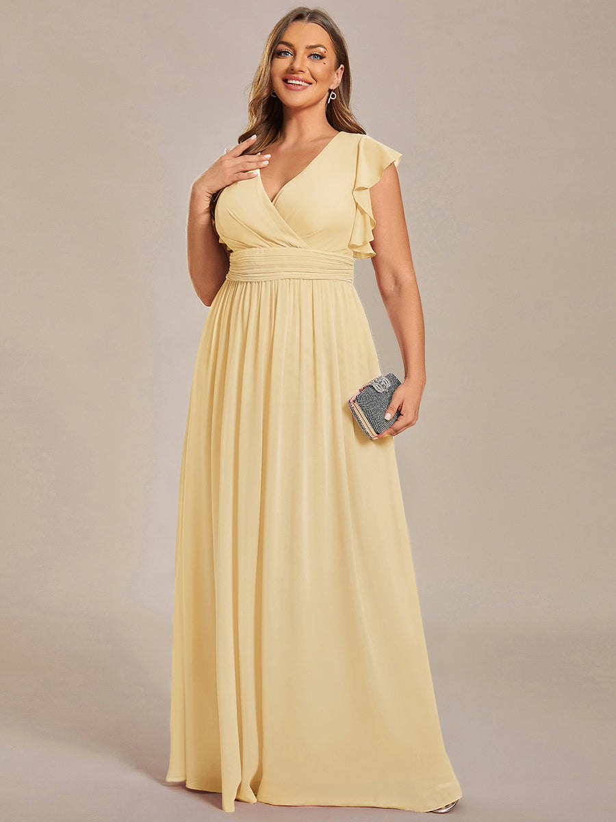 Robe Demoiselle d’Honneur Longue en Mousseline Dos Ouvert Élégant