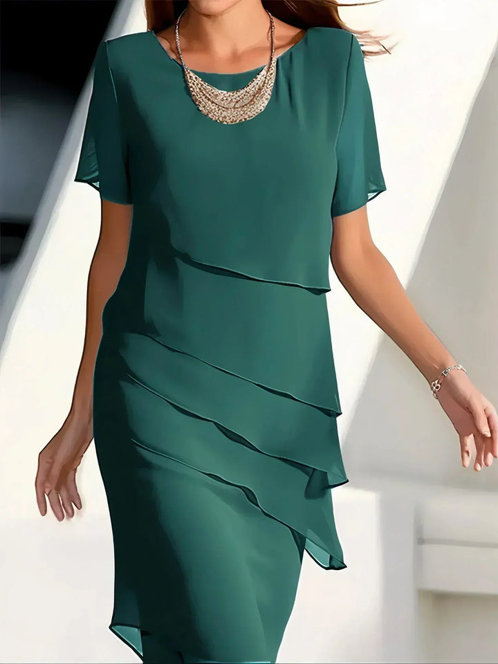 Robe Drapée Élégante Femme Coupe Fluide Tissu Léger Usage Quotidien