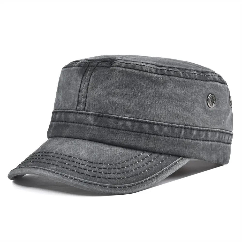 Casquette militaire pour homme en coton résistant – style vintage ajustable et intemporel