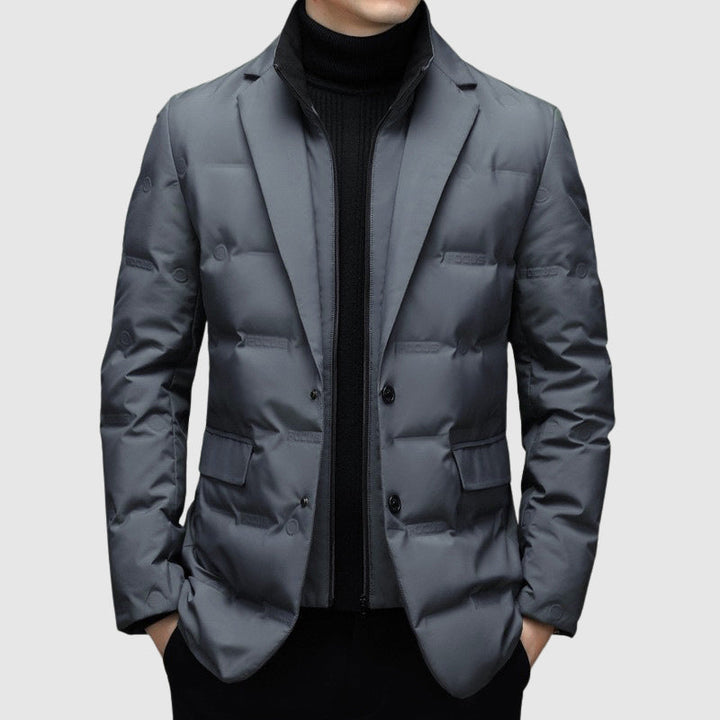 Blazer Homme Matelassé Hiver à Revers Élégant