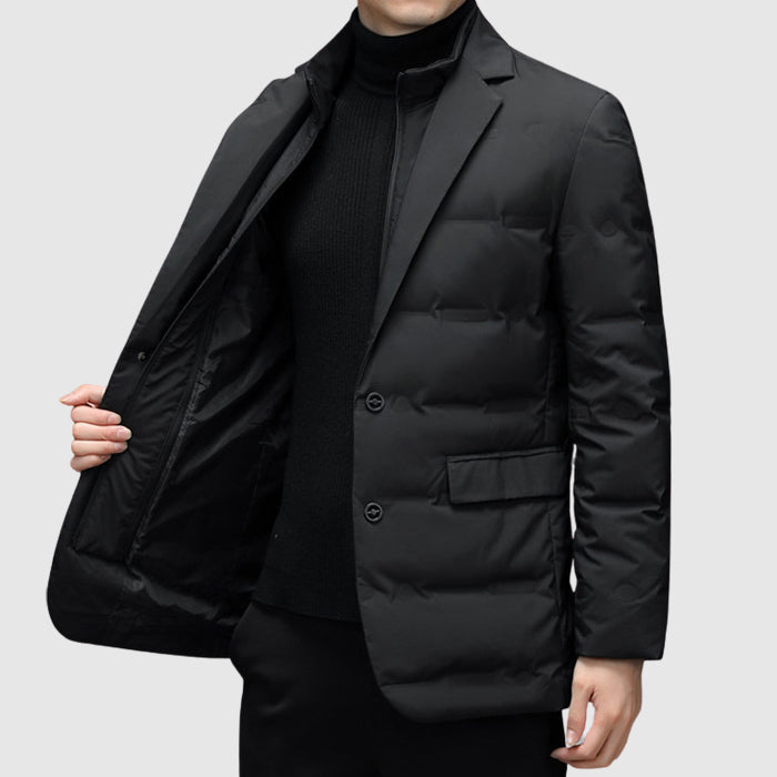 Blazer Homme Matelassé Hiver à Revers Élégant