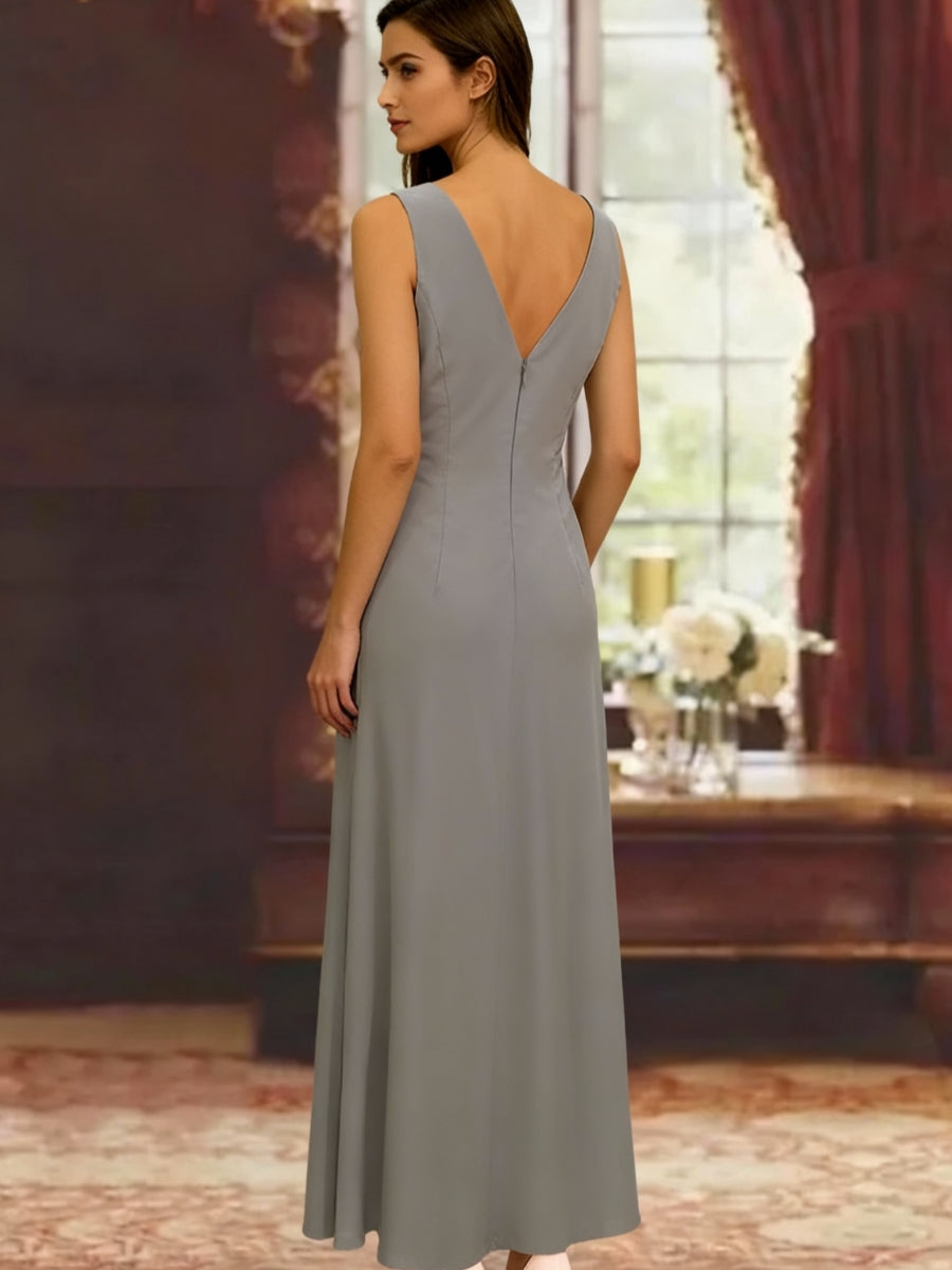 Robe Femme Élégante Longue Avec Veste Paillettes Col V Style Soirée Mariage