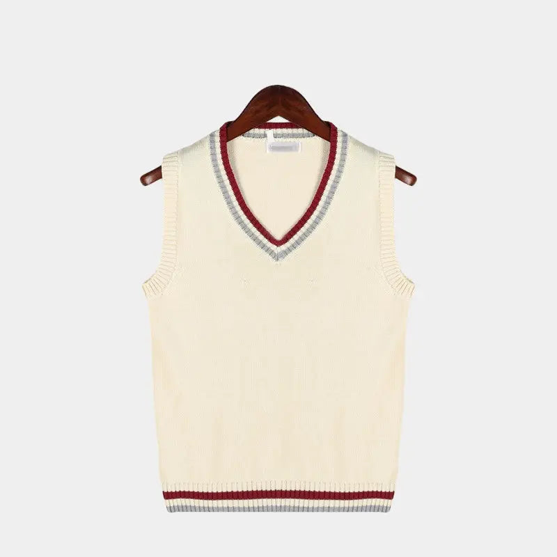 Spencer hommes Maille Câblée Gilet Col V Style Preppy
