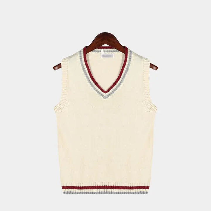 Spencer hommes Maille Câblée Gilet Col V Style Preppy
