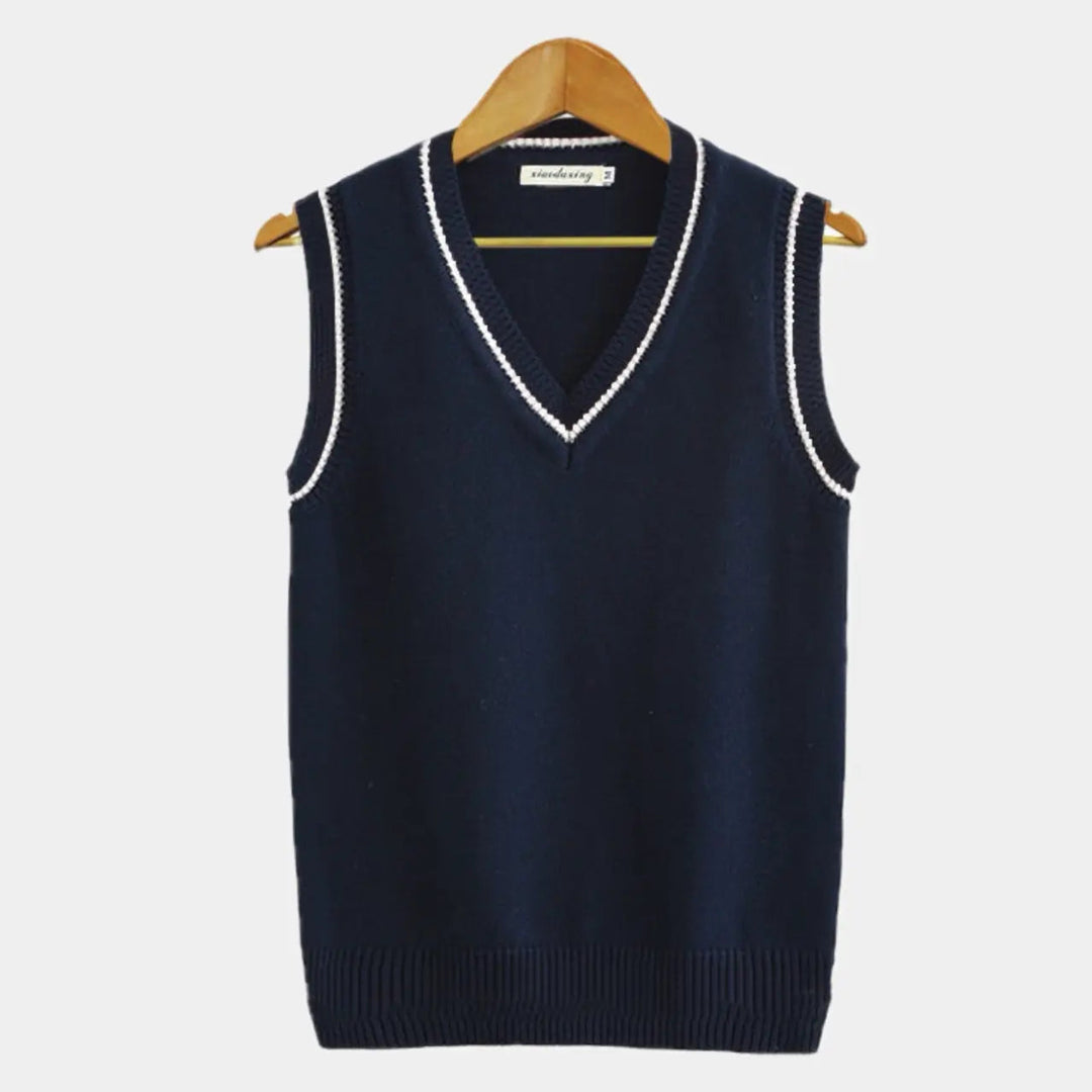 Spencer hommes Maille Câblée Gilet Col V Style Preppy