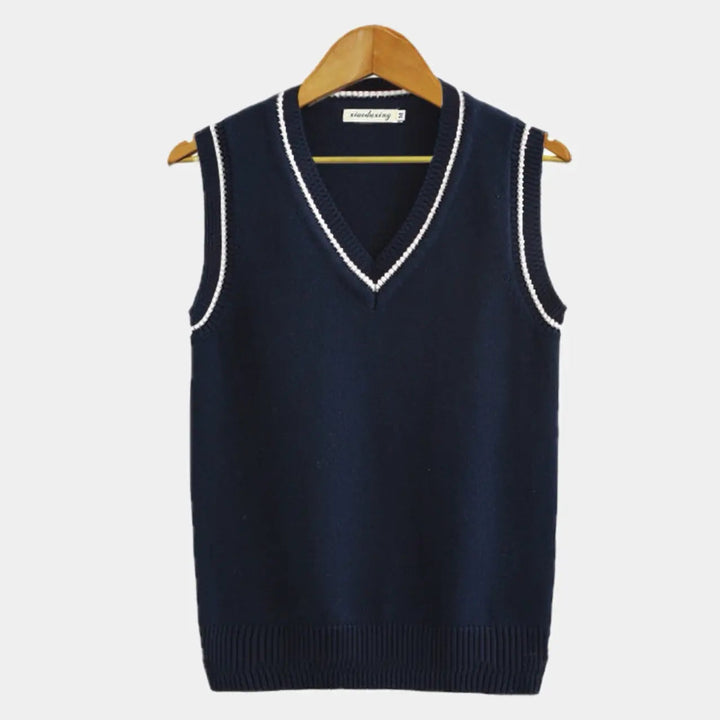 Spencer hommes Maille Câblée Gilet Col V Style Preppy