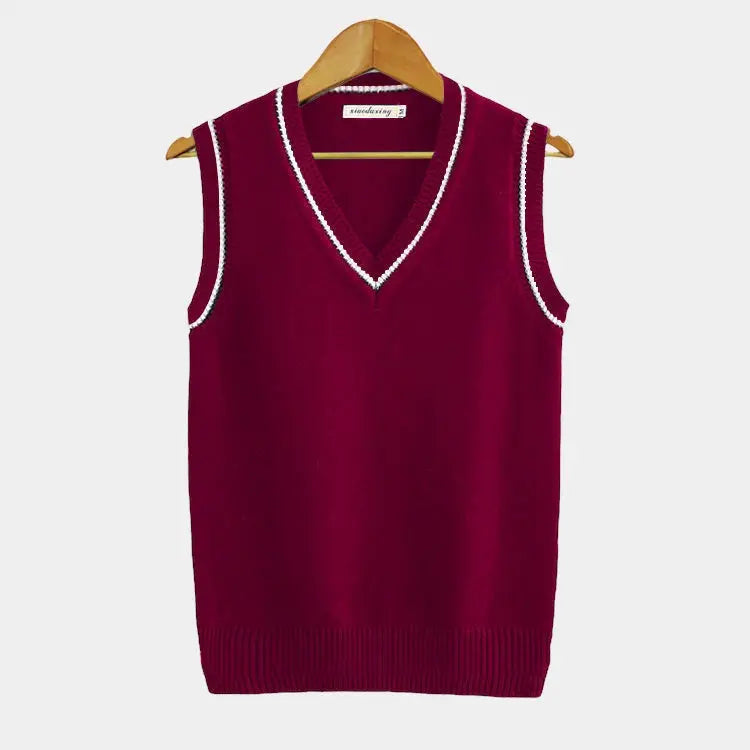 Spencer hommes Maille Câblée Gilet Col V Style Preppy