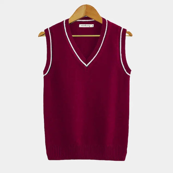 Spencer hommes Maille Câblée Gilet Col V Style Preppy
