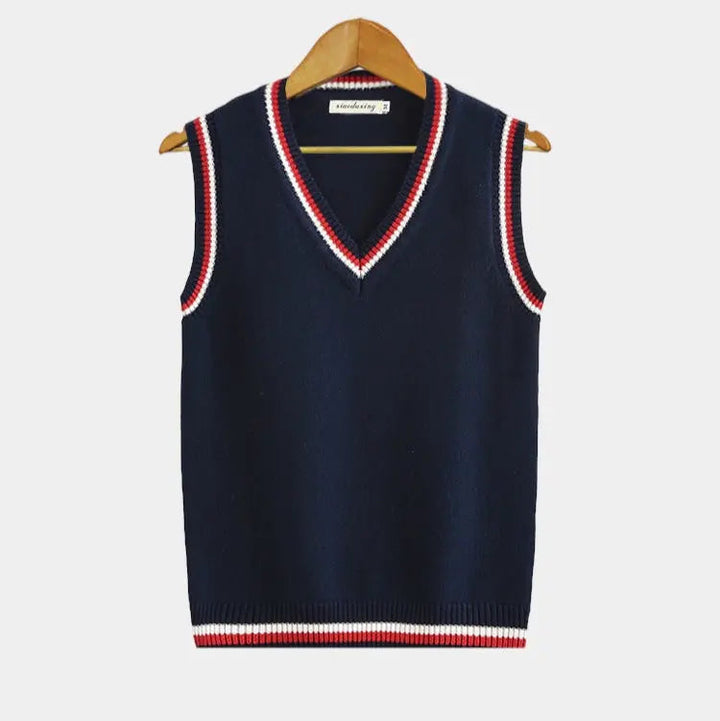 Spencer hommes Maille Câblée Gilet Col V Style Preppy
