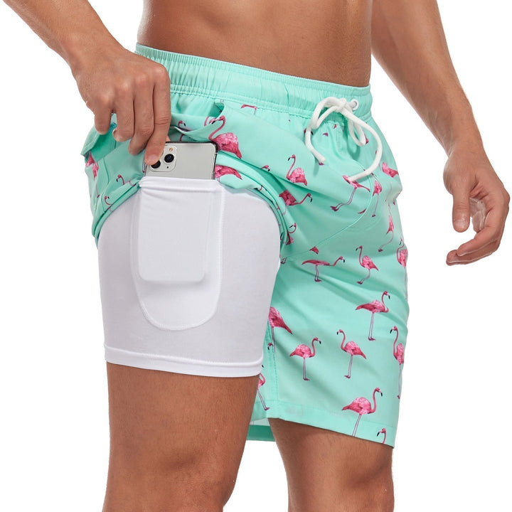 Short de bain homme 2-en-1 à compression et séchage rapide