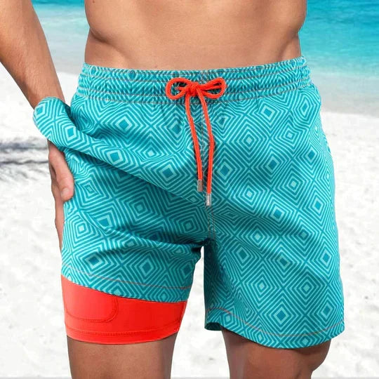Short de bain homme 2-en-1 à compression et séchage rapide