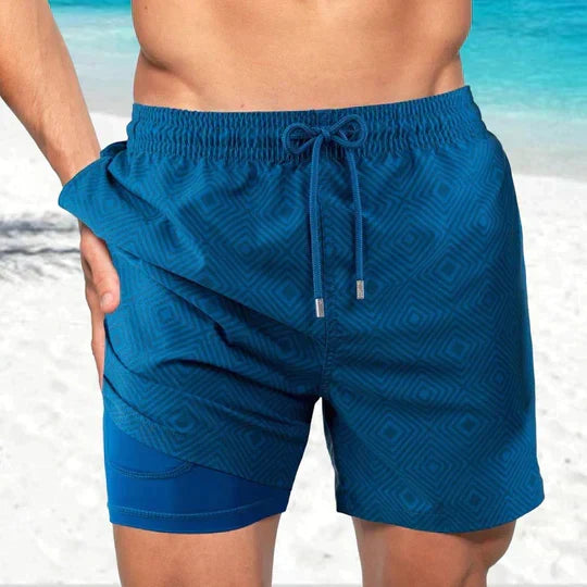 Short de bain homme 2-en-1 à compression et séchage rapide
