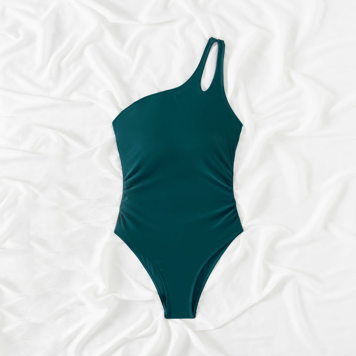 Maillot De Bain Femme Une Épaule Imprimé Tropical Usage Balnéaire