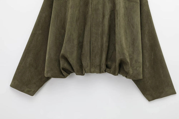 Veste femme oversize effet suédé coupe ample pour style urbain quotidien