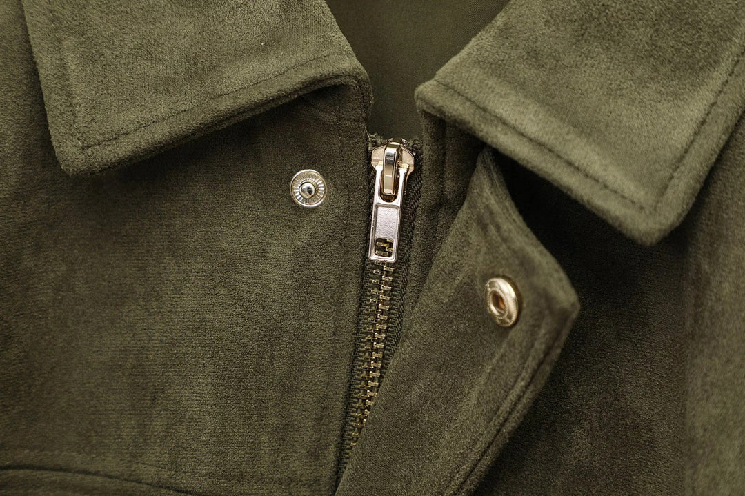 Veste femme oversize effet suédé coupe ample pour style urbain quotidien