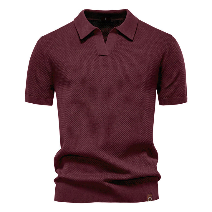 Polo homme structuré avec col ouvert moderne élégant