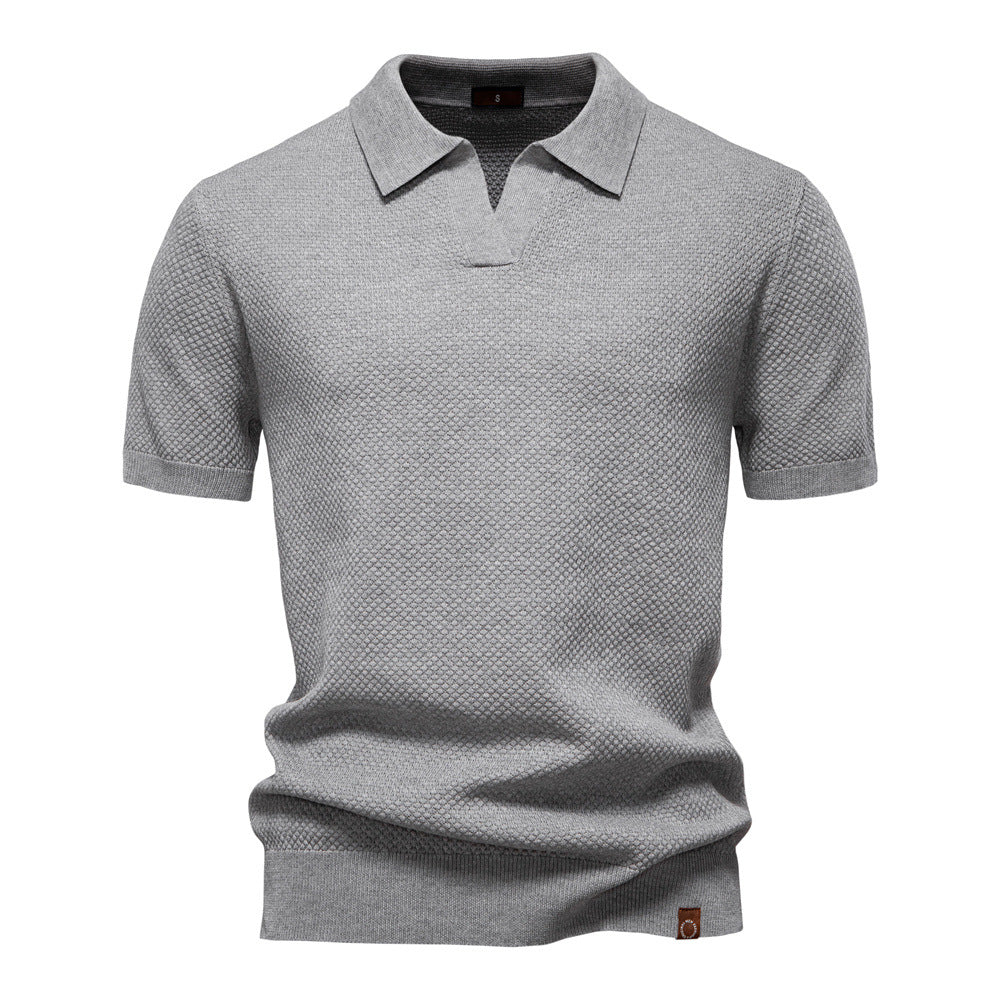 Polo homme structuré avec col ouvert moderne élégant