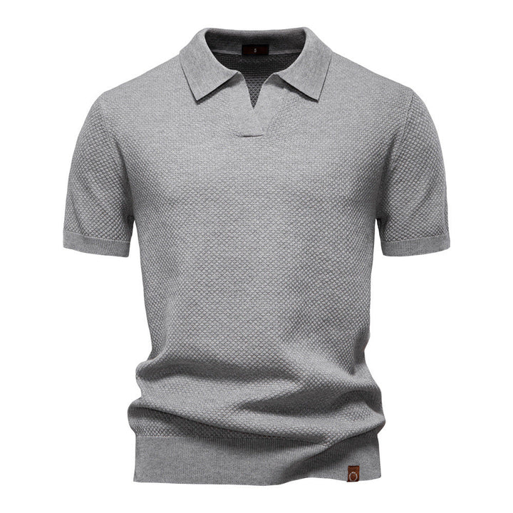 Polo homme structuré avec col ouvert moderne élégant