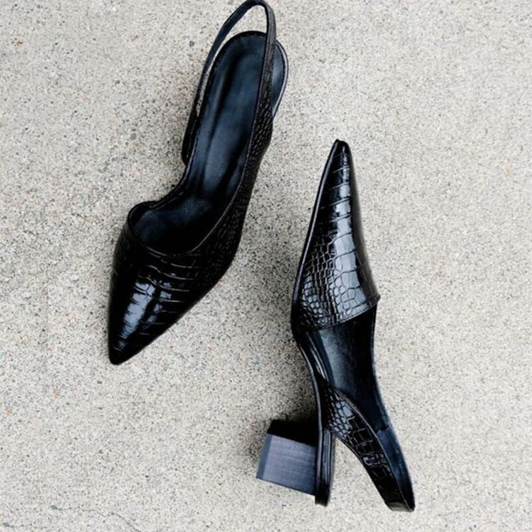 Chaussures Femme À Talon Bas Bout Pointu Coupe Fermée Usage Quotidien