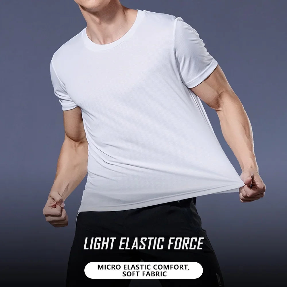 T-shirt à manches courtes pour homme, séchage rapide, évacuation de l&