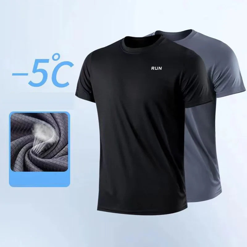 T-shirt à manches courtes pour homme, séchage rapide, évacuation de l&