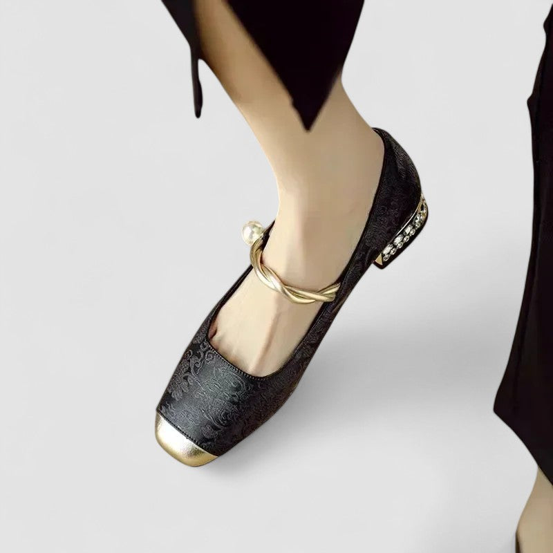 Secretique | Babies Satinées Talon Bijou Camille