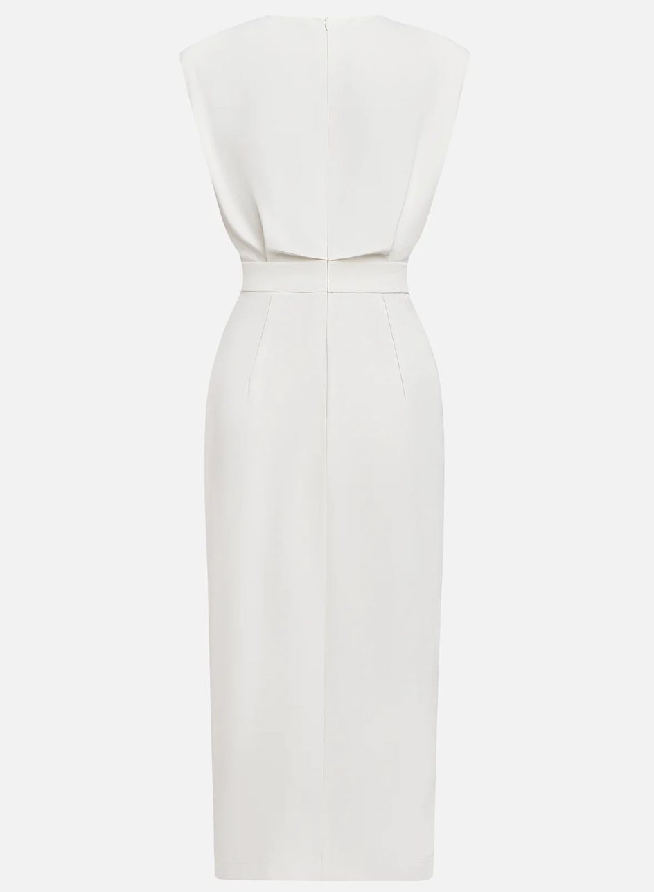 DELACROIX | ROBE MIDI AJUSTÉE AVEC BOUTONS DORÉS