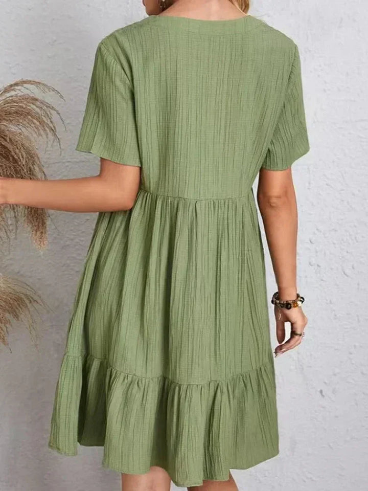 Robe Femme Coupe Fluide Effet Drapé Tissu Texturé Style Quotidien Élégant