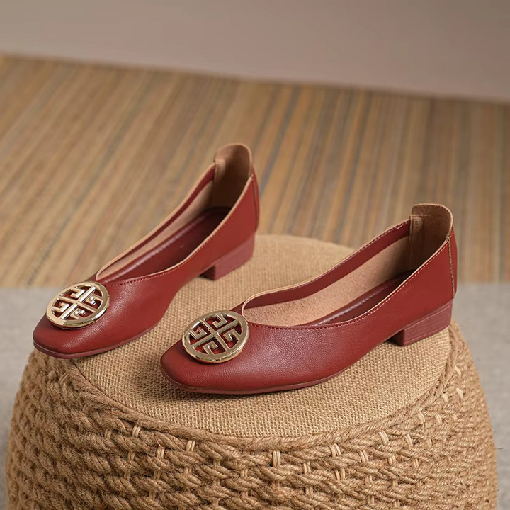 DELACROIX | Ballerines Cuir Bout Carré Brigitte