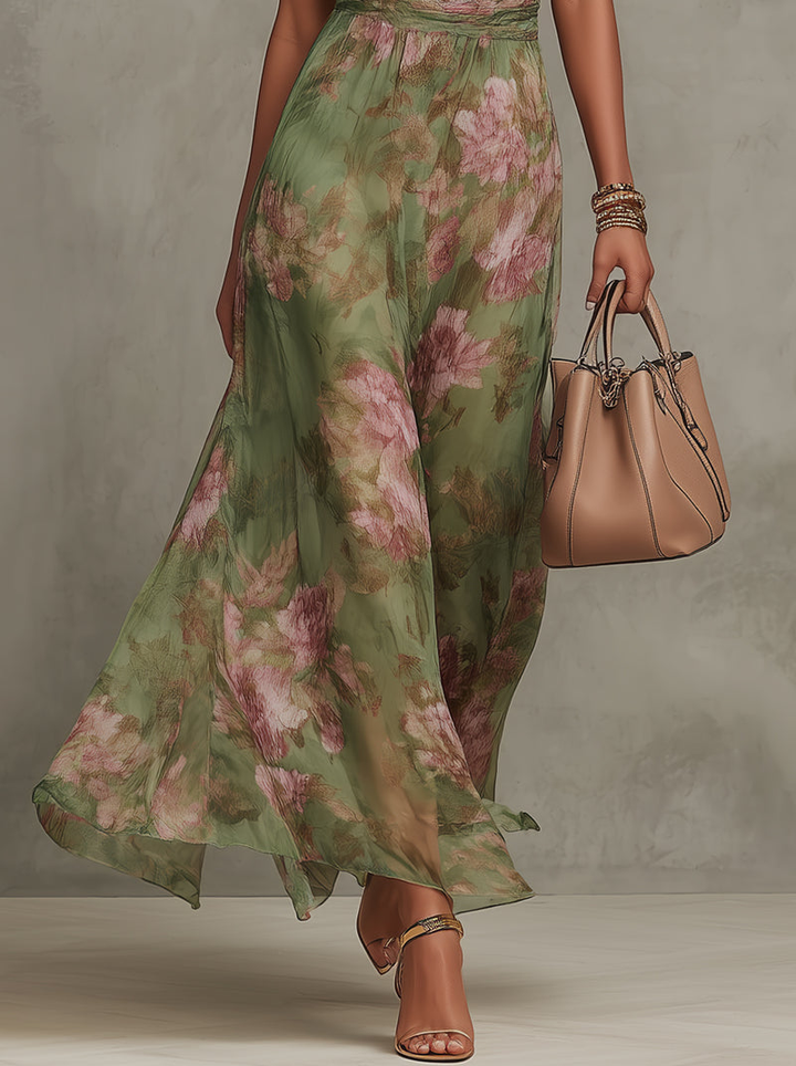 DELACROIX | Robe Longue Élégante Florale Élise