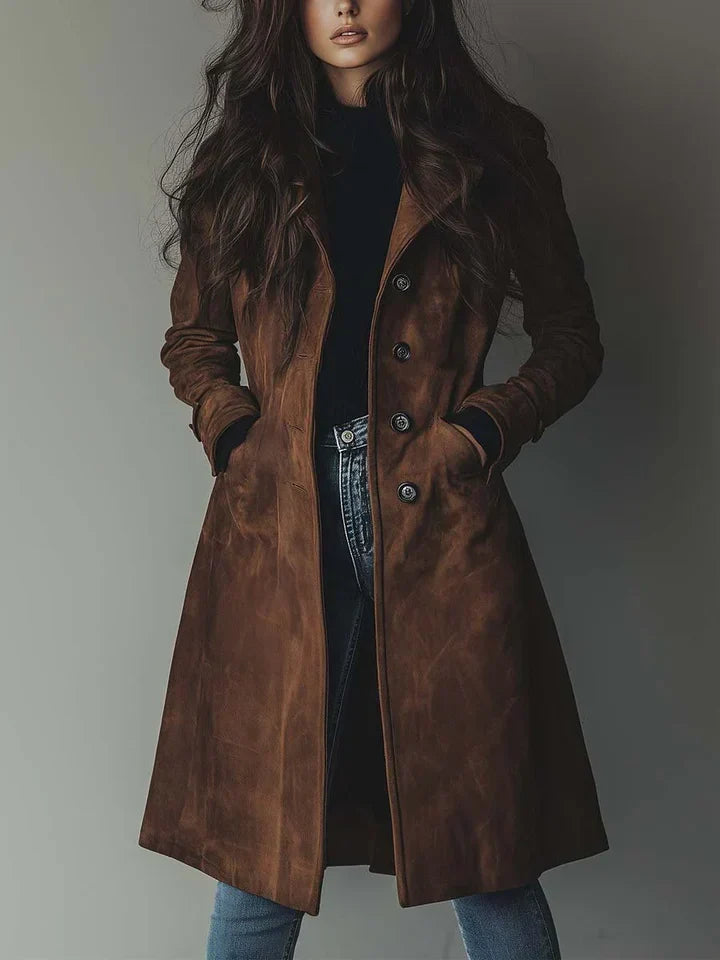 DELACROIX | MANTEAU ÉLÉGANT À TEXTURE SUÉDÉE