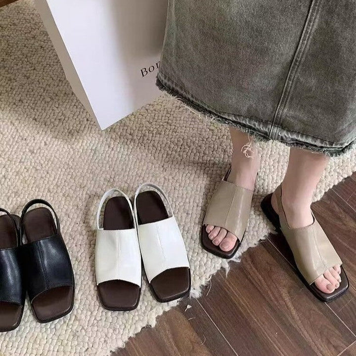 Sandales Femme Ouvertes Élégantes à Talon Bas Confortable