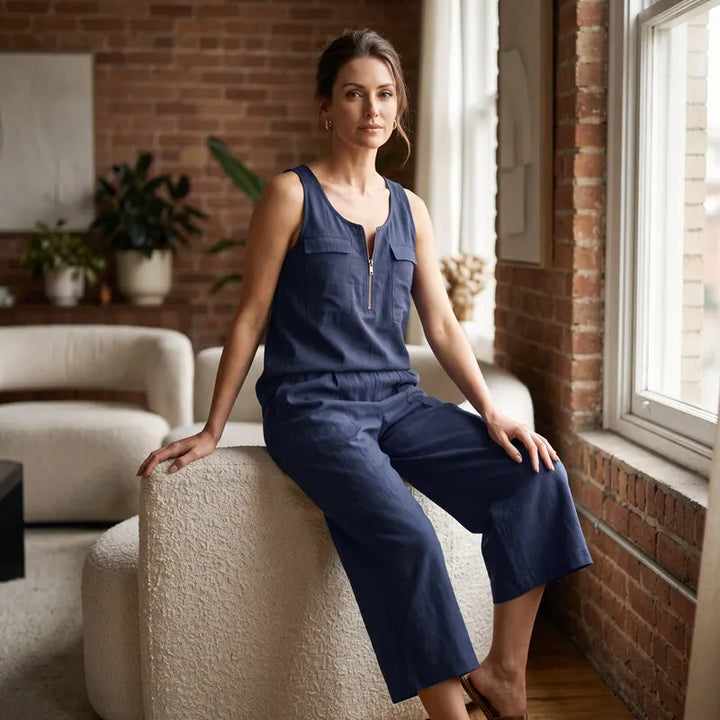 Ensemble femme sans manches avec pantalon large