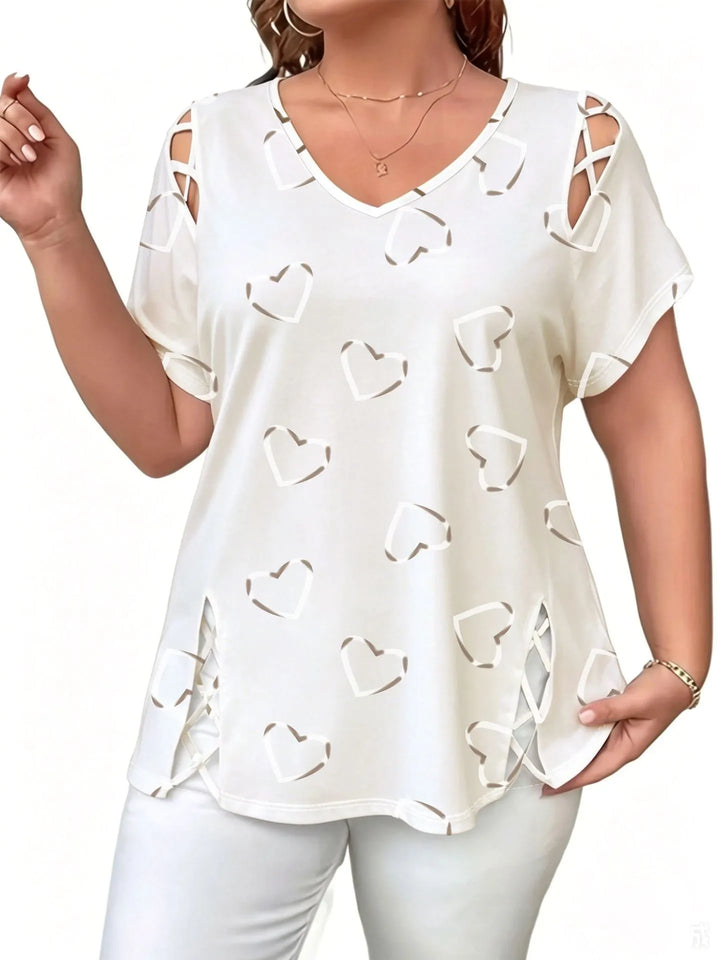Blouse femme tie-dye avec découpes lacées sur les côtés