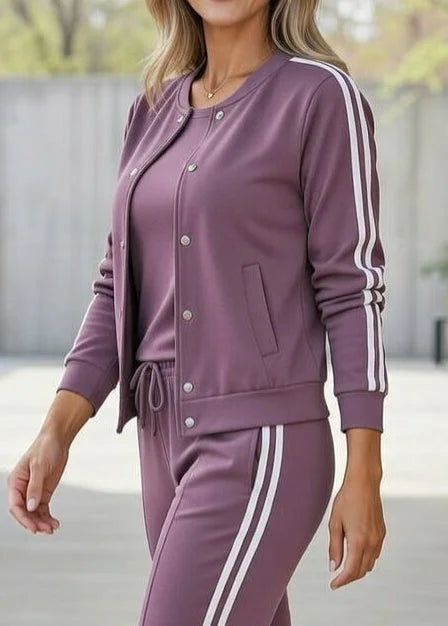 Ensemble Femme 3 Pièces Sport Chic Confort Pantalon Veste