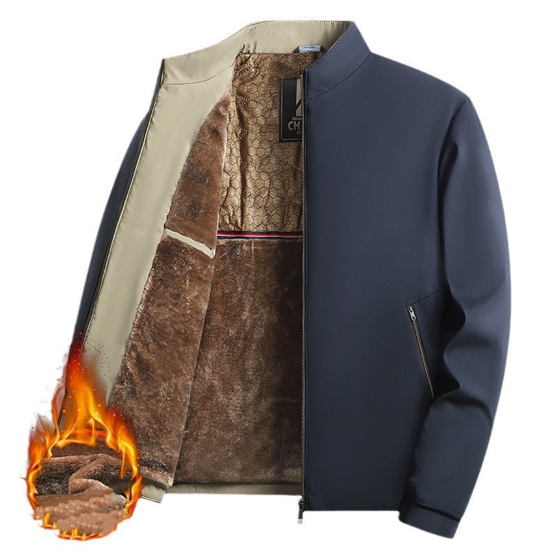 Veste homme chaude zippée à col montant