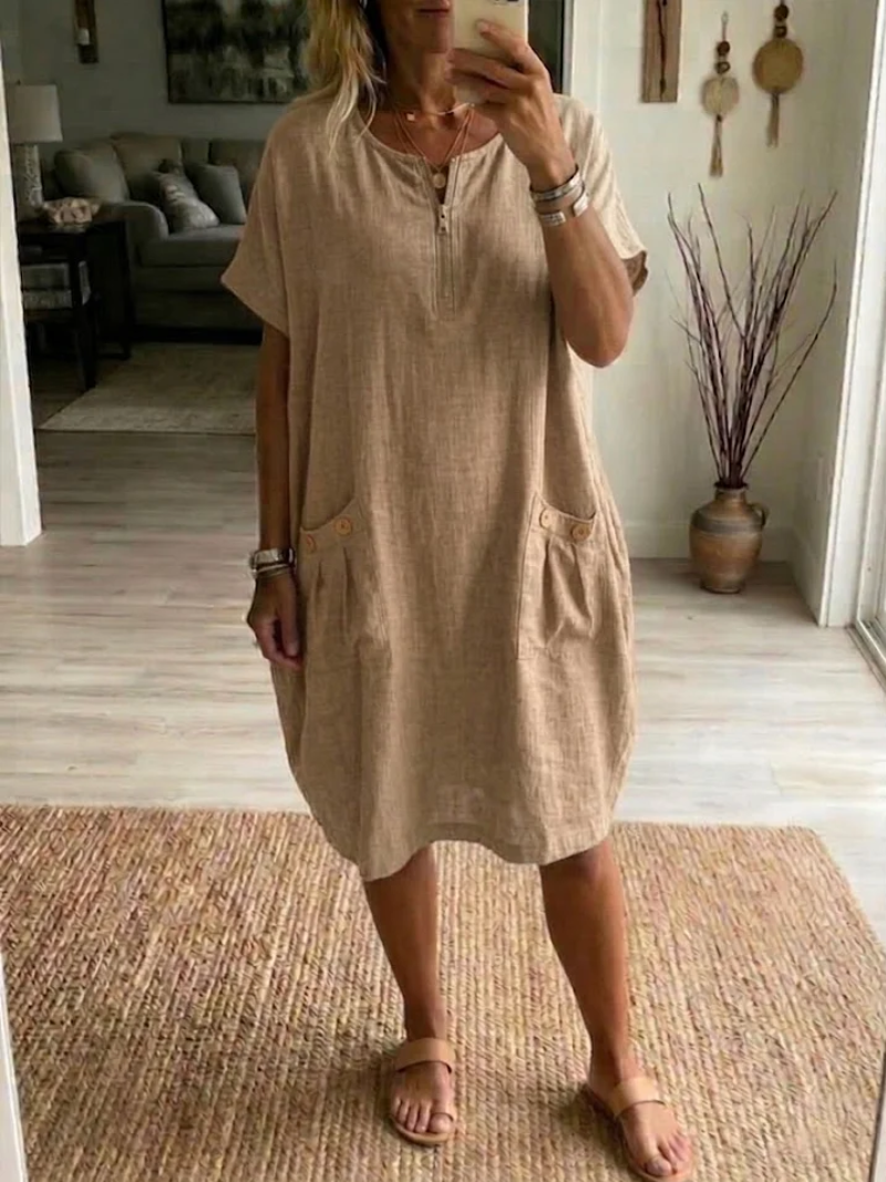 Robe Femme Décontractée Tessa avec Fermeture Éclair Coupe Confortable