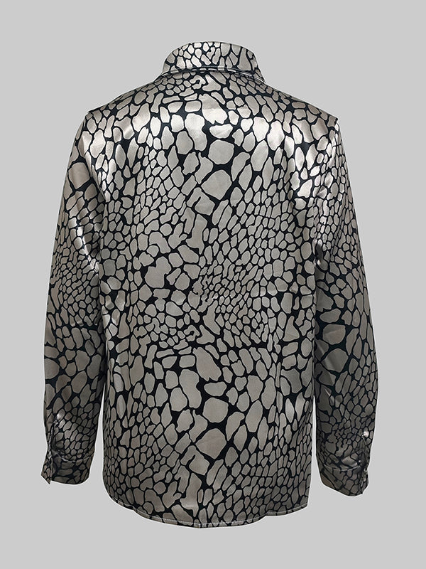 DELACROIX | CHEMISIER EFFET SATIN À MOTIF ARTISTIQUE