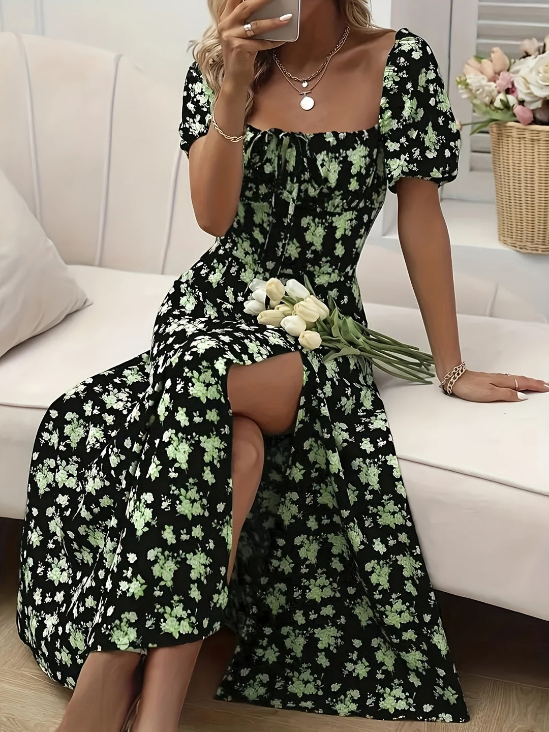 DELACROIX | Robe Élégante Florale Chloé