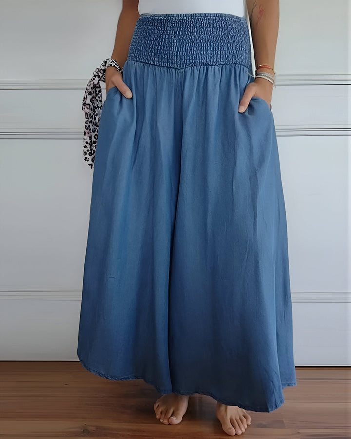 DELACROIX | Pantalon large pour femme avec taille smockée