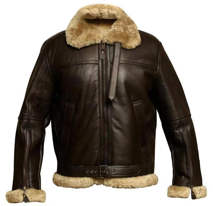 Veste en cuir d’agneau pour homme – élégance hivernale, coupe structurée et confort premium
